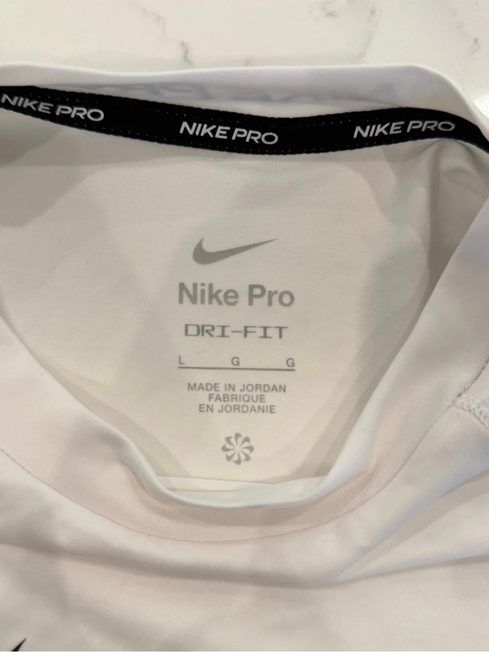 NWT Nike Kids Long-Sleeve White Dri-FIT Training Shirt